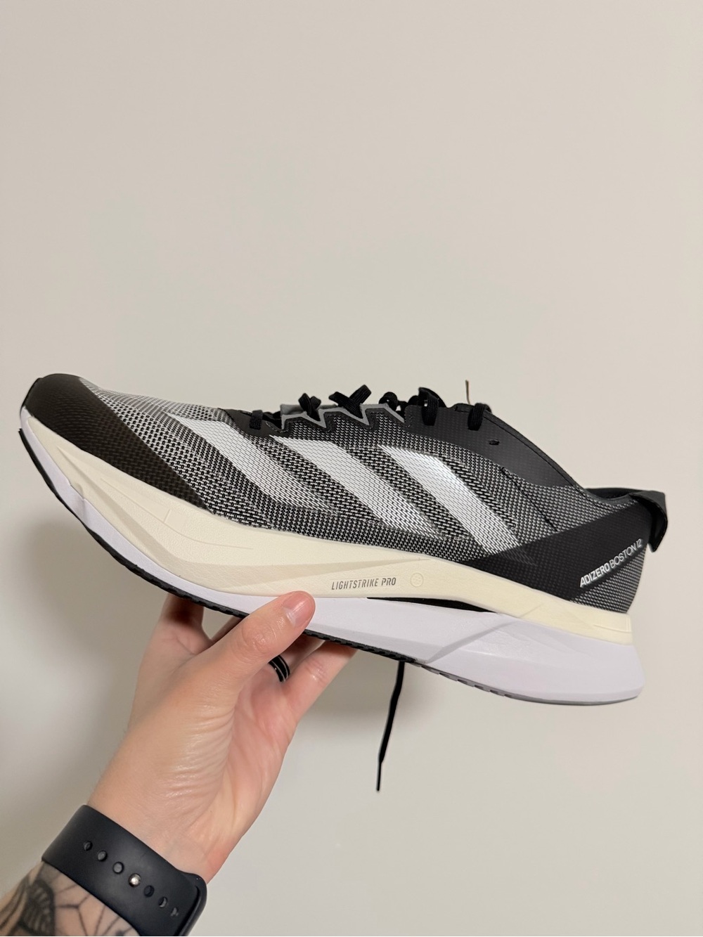 Adidas Adizero Boston 12 Men's Black / White ID4234 Men’s Size 13